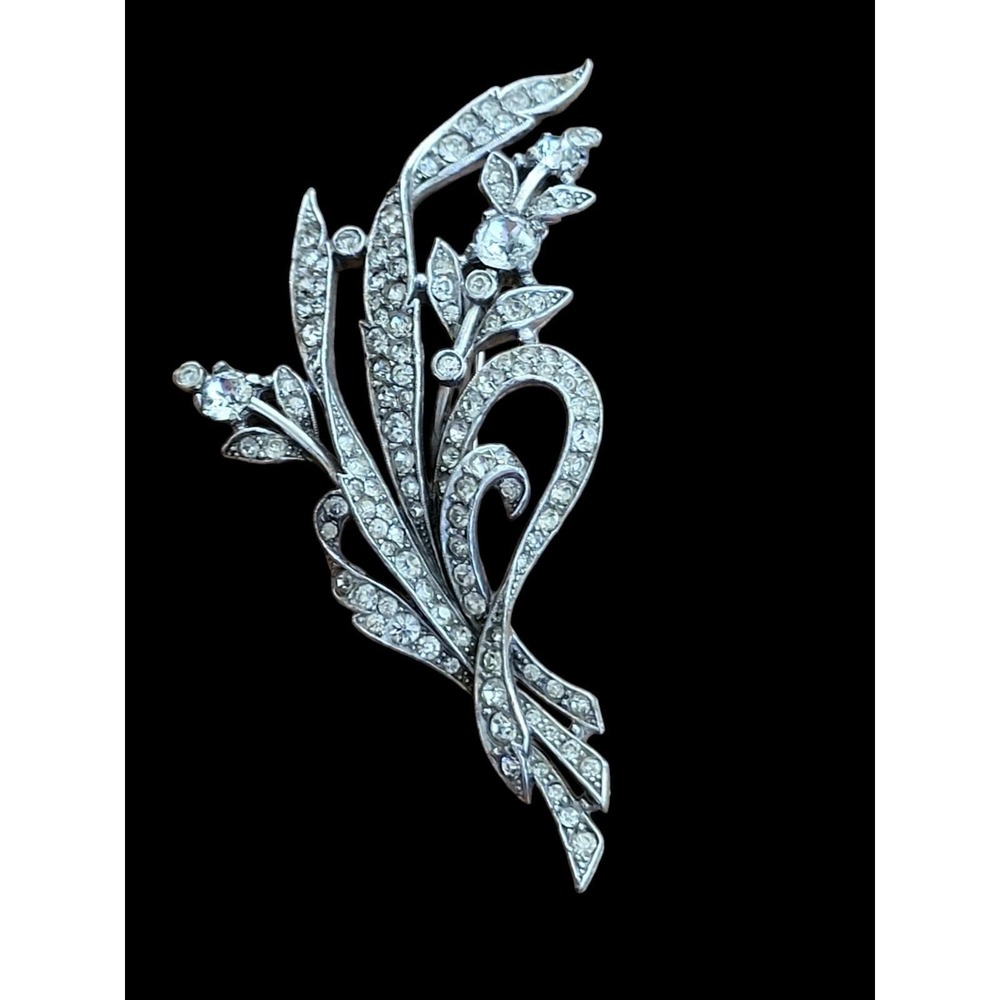 Vintage TRIFARI  Brooch Alfred Spaney  Floral-Spray Patent  #129319  Book Piece